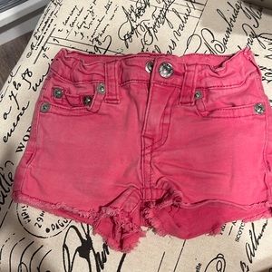 True Religion pink cut-off short toddler size 3T
